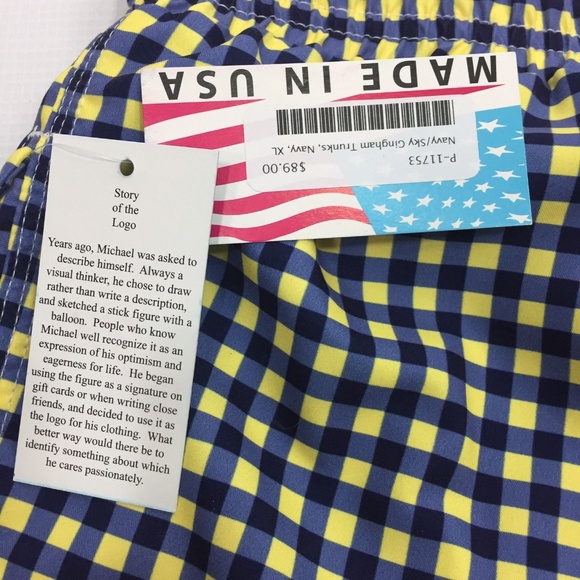 MICHAEL'S Swimming Shorts Blue Gingham XL - Picture 4 of 7